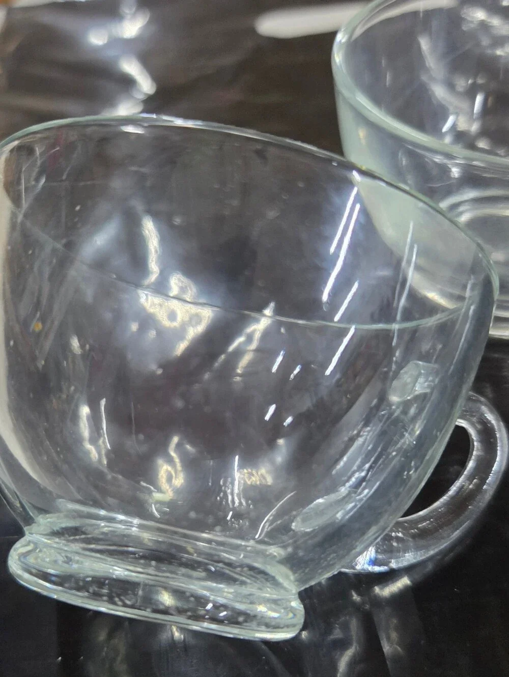 Vintage Anchor Hocking Clear Glass Punch Cups Coffee Tea Set of 3 Mid Century
